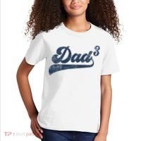 Dad3 Dad Cubed Gifts Father Of Three Daddy 3 Third Time Dad Kids T-Shirt thumb 2