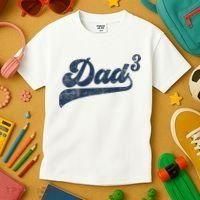 Dad3 Dad Cubed Gifts Father Of Three Daddy 3 Third Time Dad Kids T-Shirt thumb 3