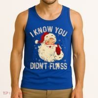 Dentist Dental Christmas Funny Santa I Know You Didn't Floss Tank Top thumb 3