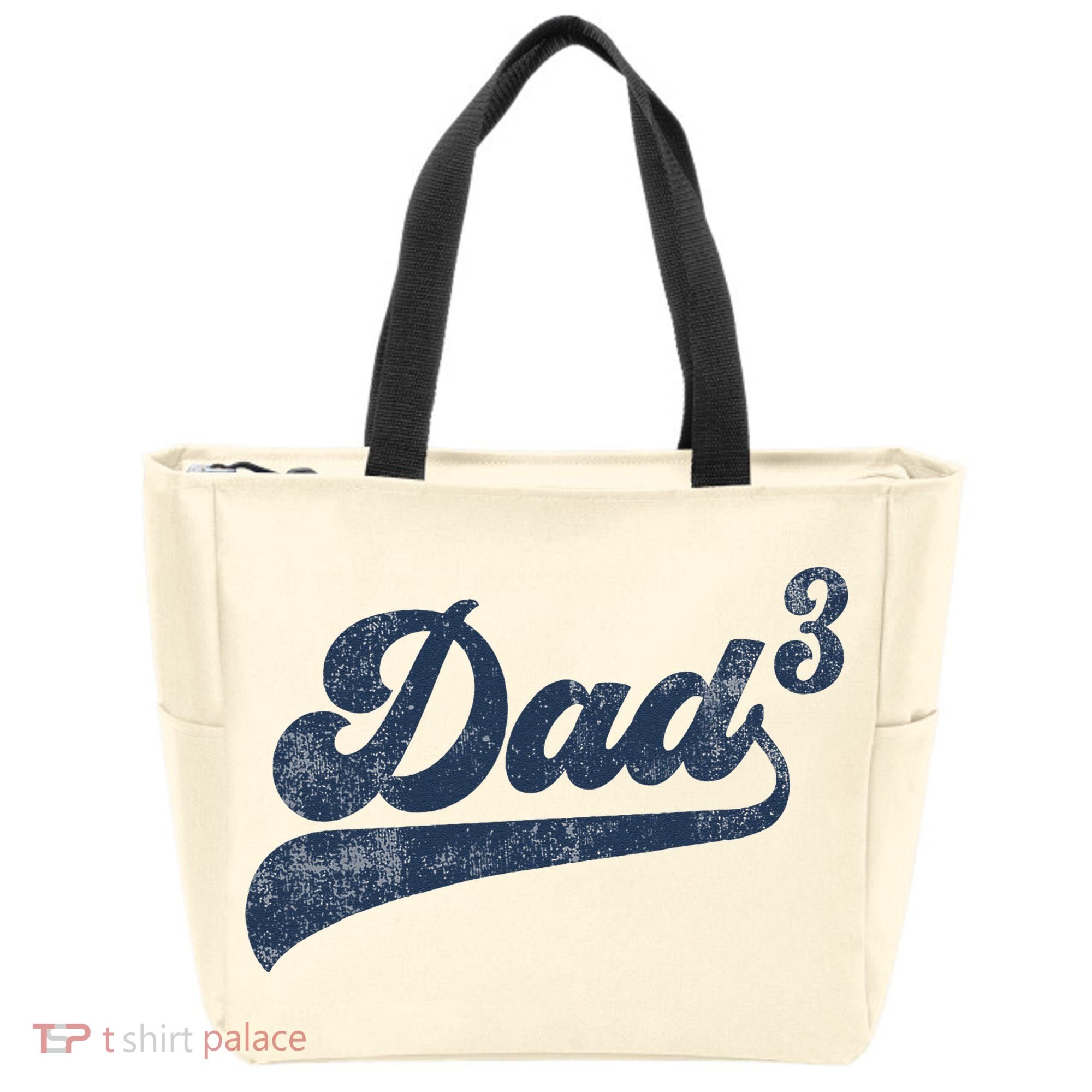 Dad3 Dad Cubed Gifts Father Of Three Daddy 3 Third Time Dad Tote Bag