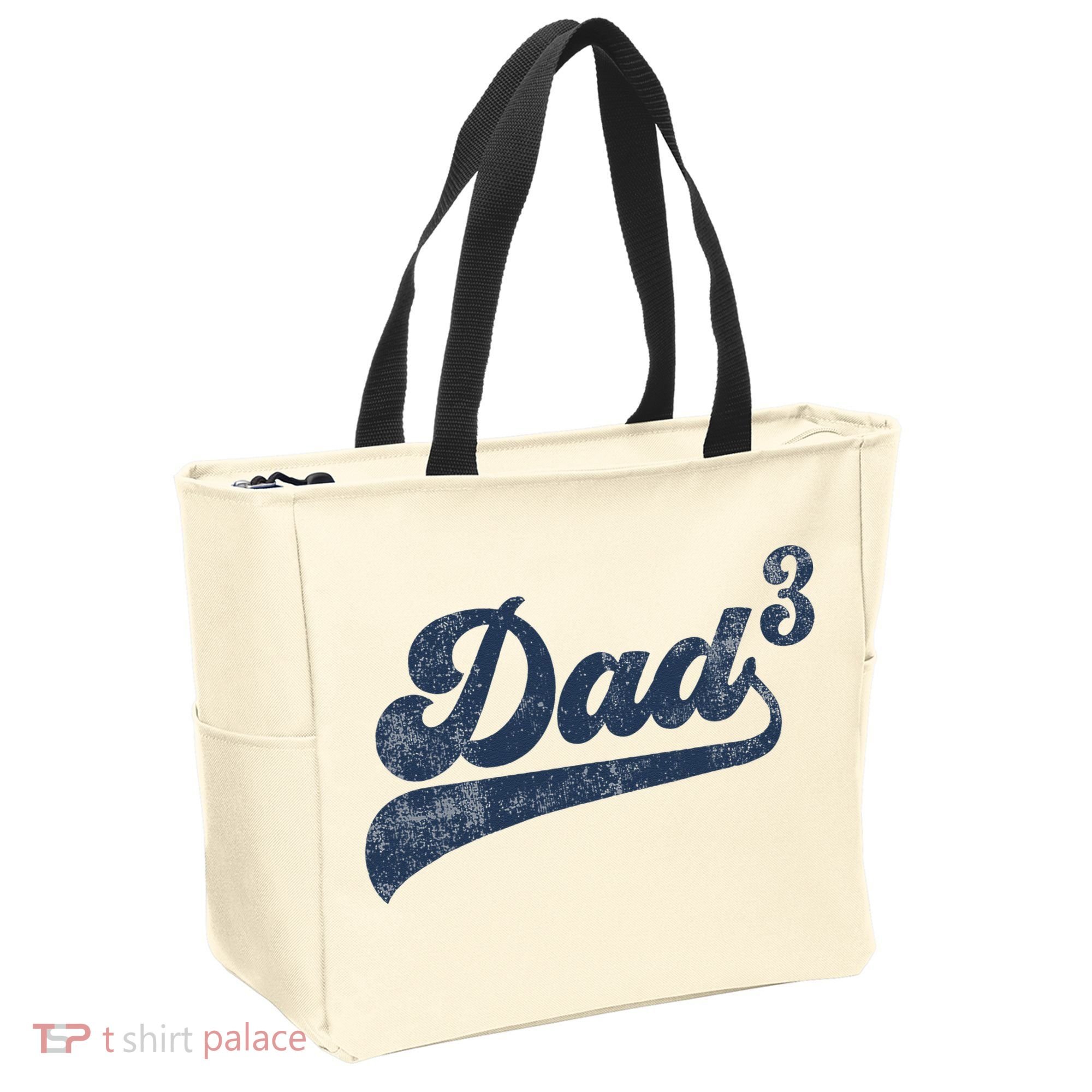 Dad3 Dad Cubed Gifts Father Of Three Daddy 3 Third Time Dad Tote Bag