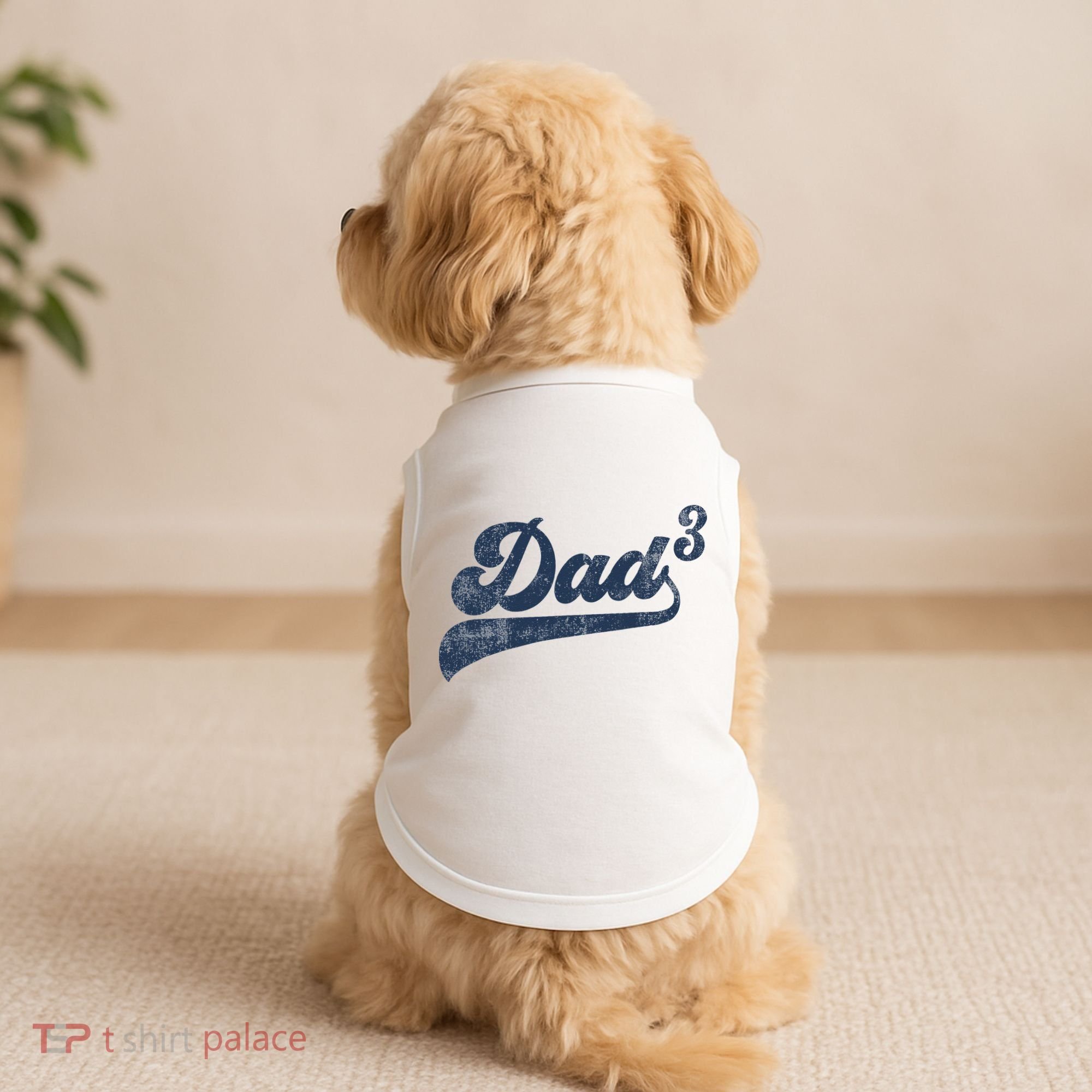 Dad3 Dad Cubed Gifts Father Of Three Daddy 3 Third Time Dad Doggie Tank