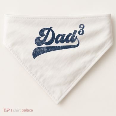 Dad3 Dad Cubed Gifts Father Of Three Daddy 3 Third Time Dad USA-Made Doggie Bandana