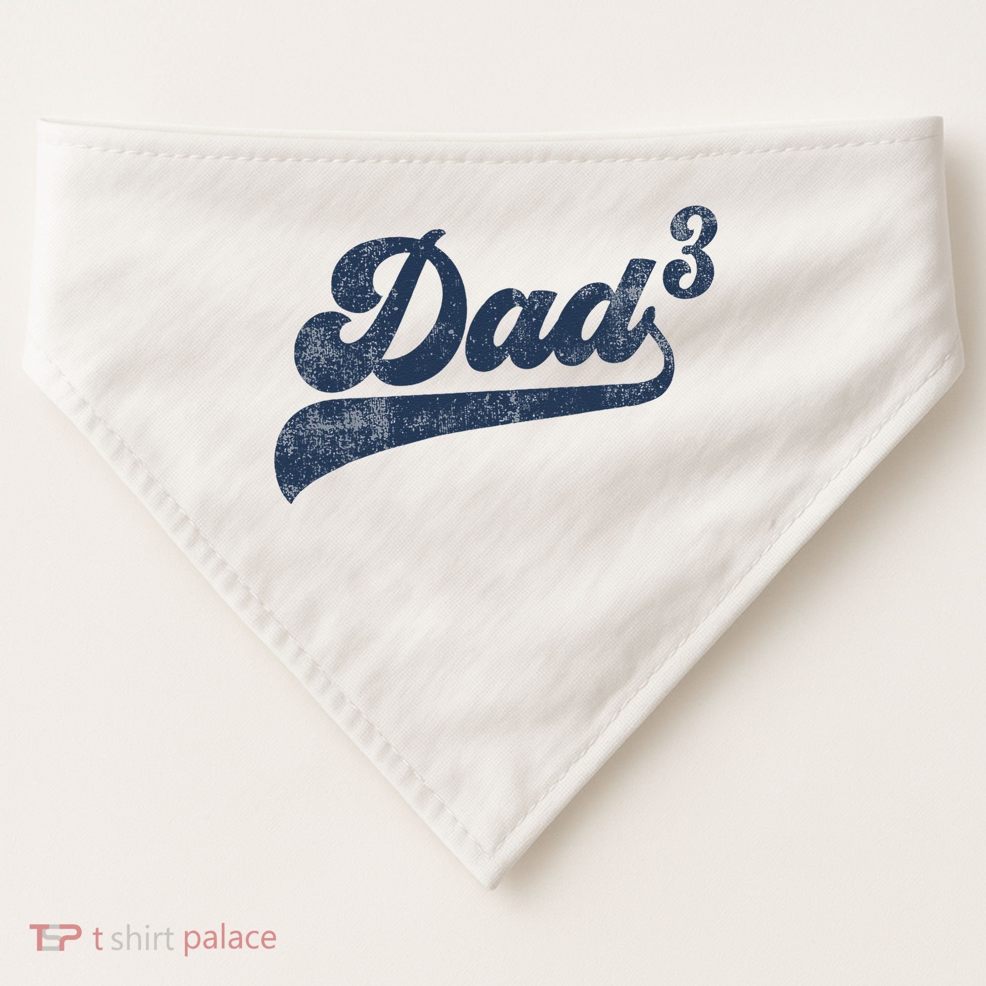 Dad3 Dad Cubed Gifts Father Of Three Daddy 3 Third Time Dad USA-Made Doggie Bandana