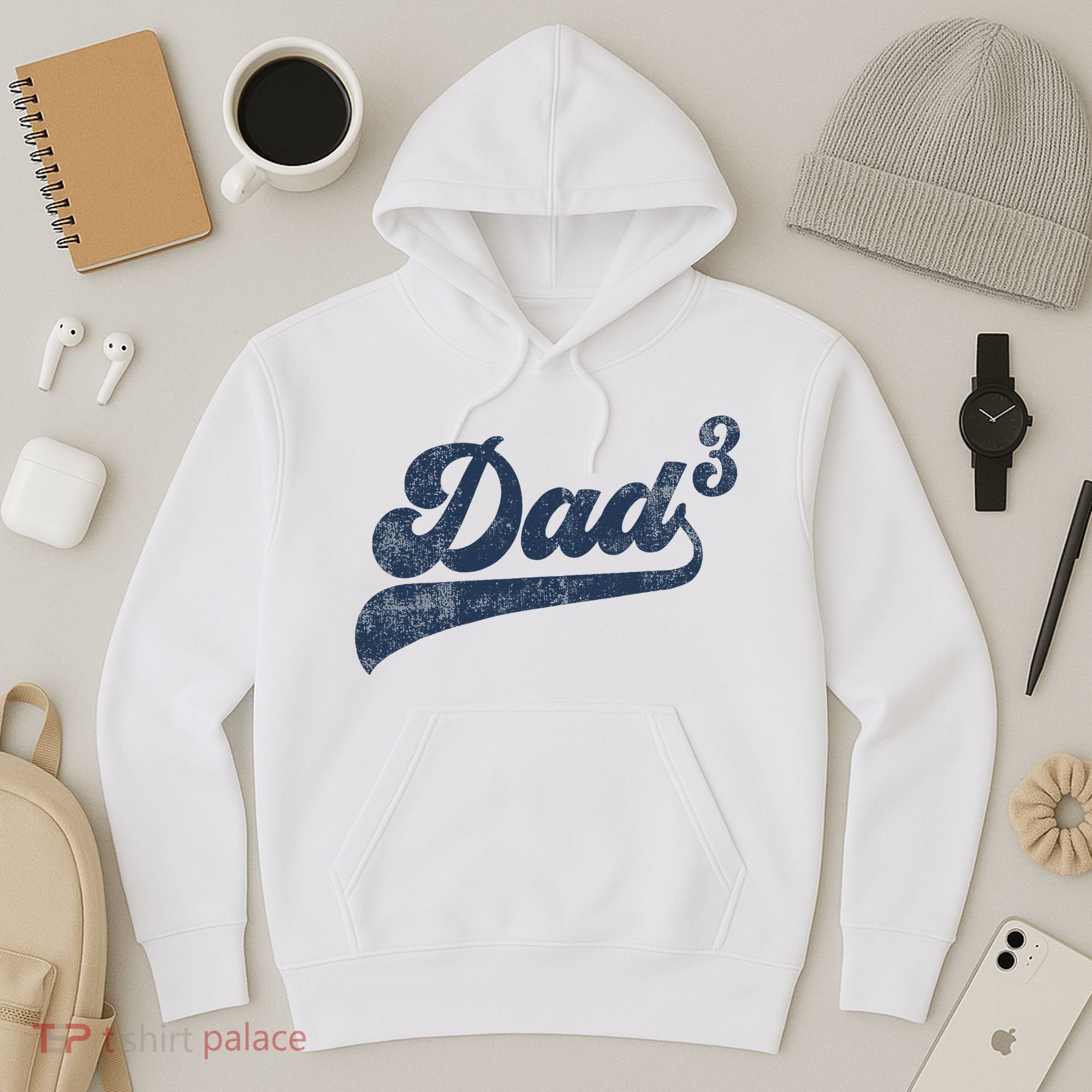 Dad3 Dad Cubed Gifts Father Of Three Daddy 3 Third Time Dad Hoodie