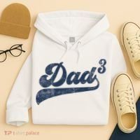 Dad3 Dad Cubed Gifts Father Of Three Daddy 3 Third Time Dad Hoodie thumb 4