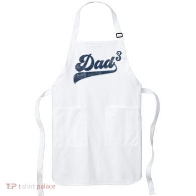 Dad3 Dad Cubed Gifts Father Of Three Daddy 3 Third Time Dad Apron