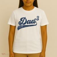 Dad3 Dad Cubed Gifts Father Of Three Daddy 3 Third Time Dad T-Shirt thumb 4