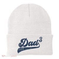 Dad3 Dad Cubed Gifts Father Of Three Daddy 3 Third Time Dad Beanie thumb 0