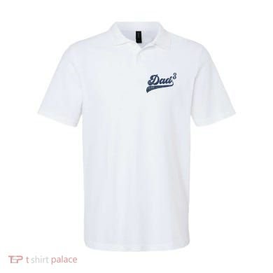 Dad3 Dad Cubed Gifts Father Of Three Daddy 3 Third Time Dad Polo