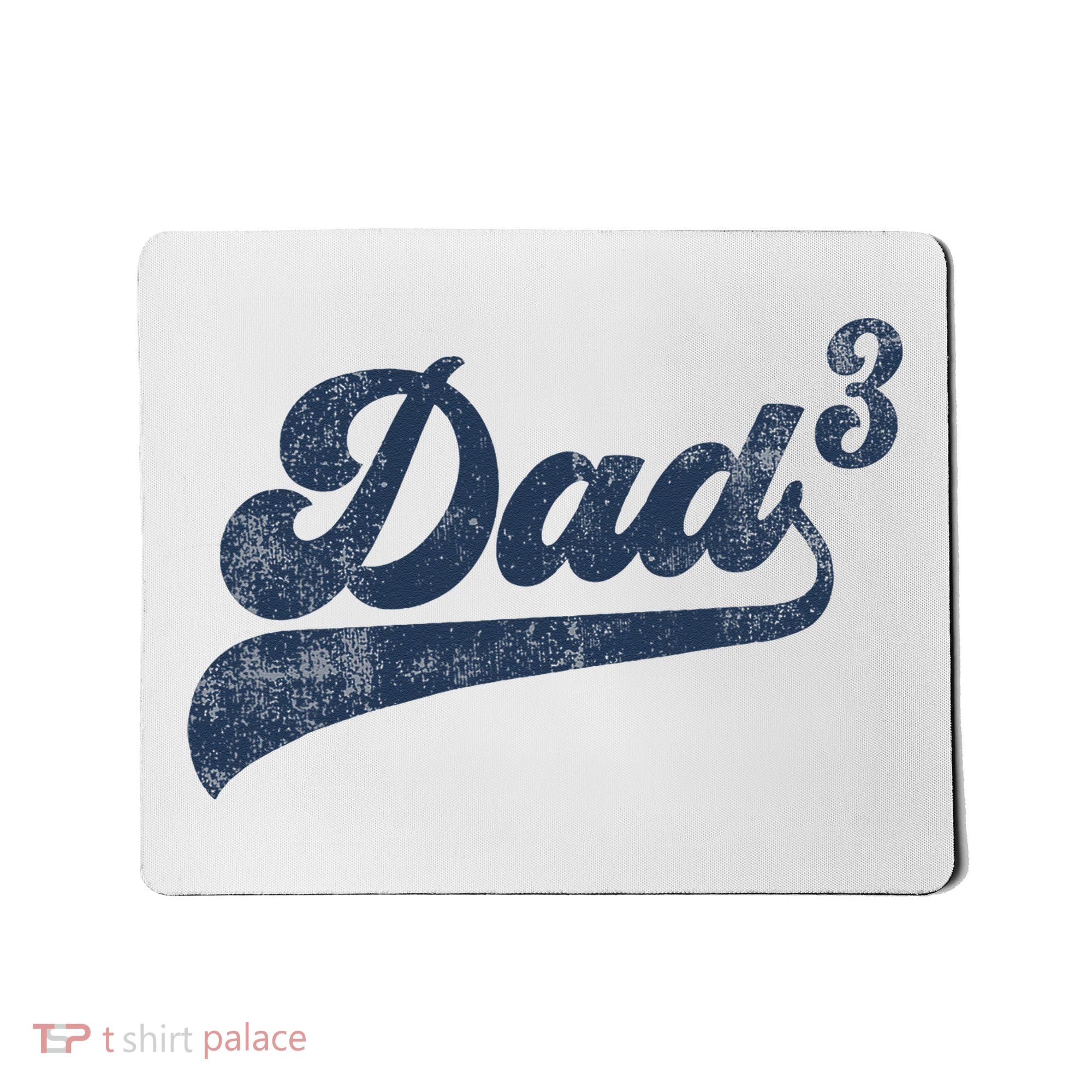 Dad3 Dad Cubed Gifts Father Of Three Daddy 3 Third Time Dad Mousepad