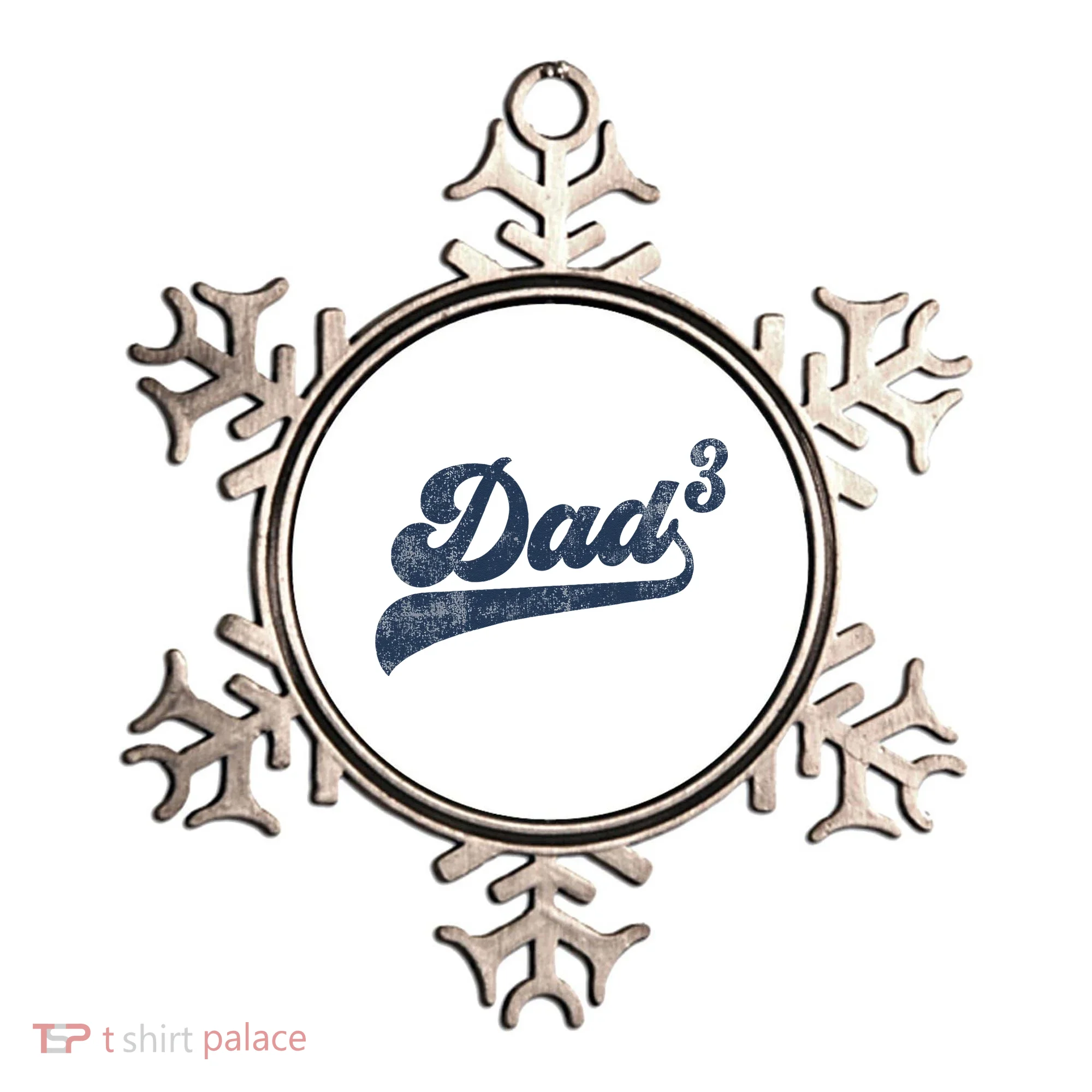 Dad3 Dad Cubed Gifts Father Of Three Daddy 3 Third Time Dad Ornament