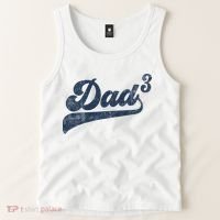 Dad3 Dad Cubed Gifts Father Of Three Daddy 3 Third Time Dad Tank Top thumb 2