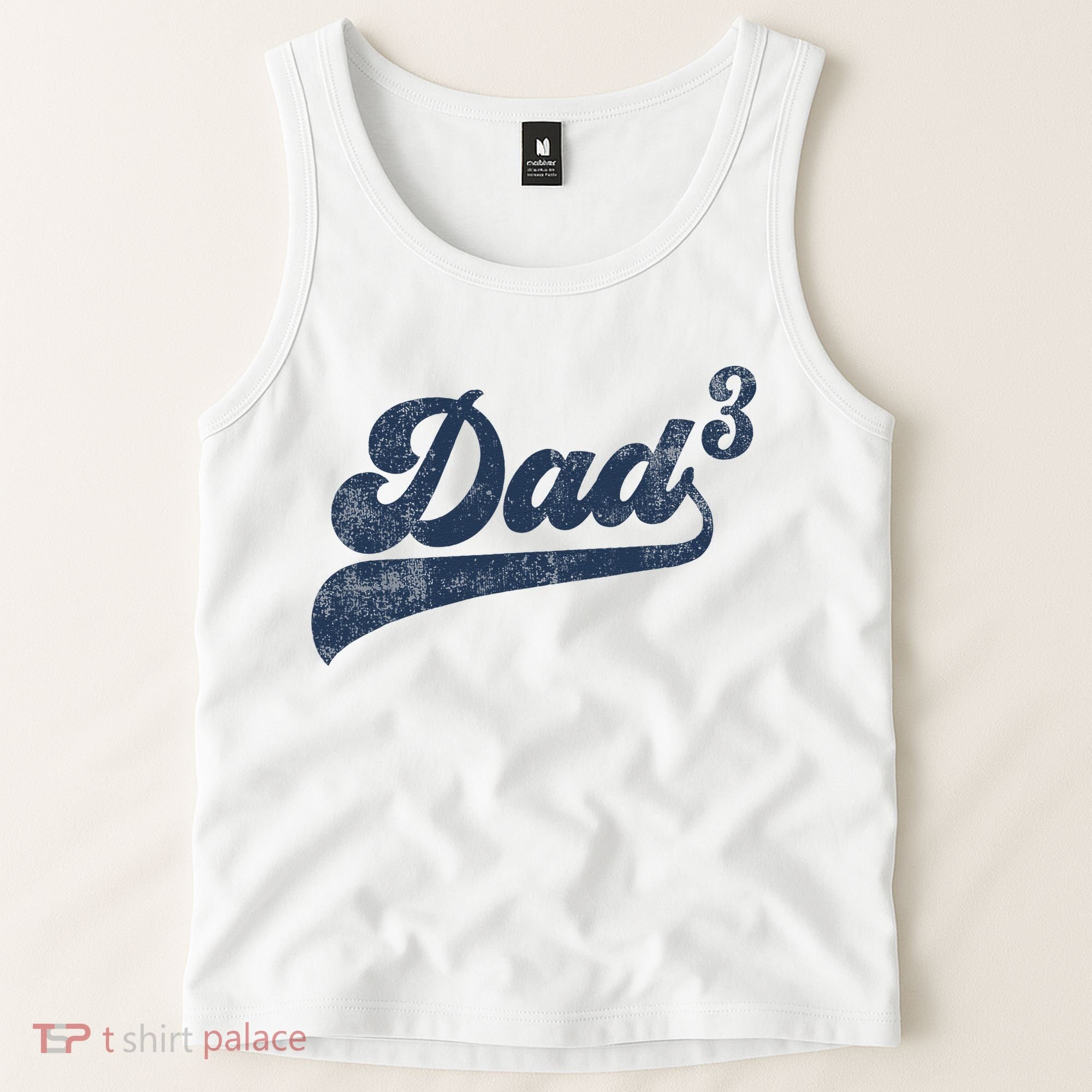 Dad3 Dad Cubed Gifts Father Of Three Daddy 3 Third Time Dad Tank Top