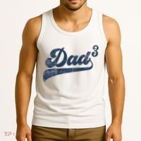 Dad3 Dad Cubed Gifts Father Of Three Daddy 3 Third Time Dad Tank Top thumb 3