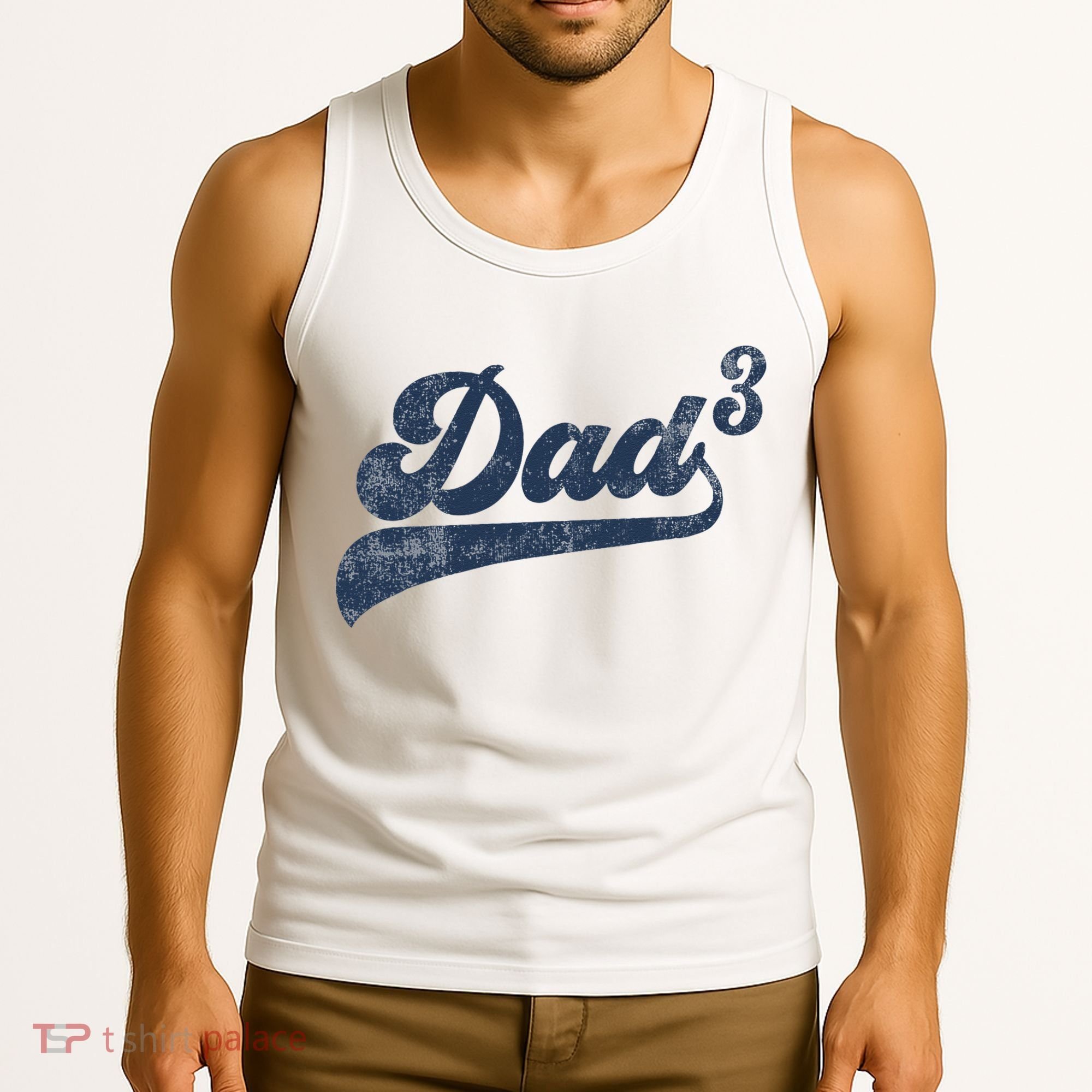 Dad3 Dad Cubed Gifts Father Of Three Daddy 3 Third Time Dad Tank Top