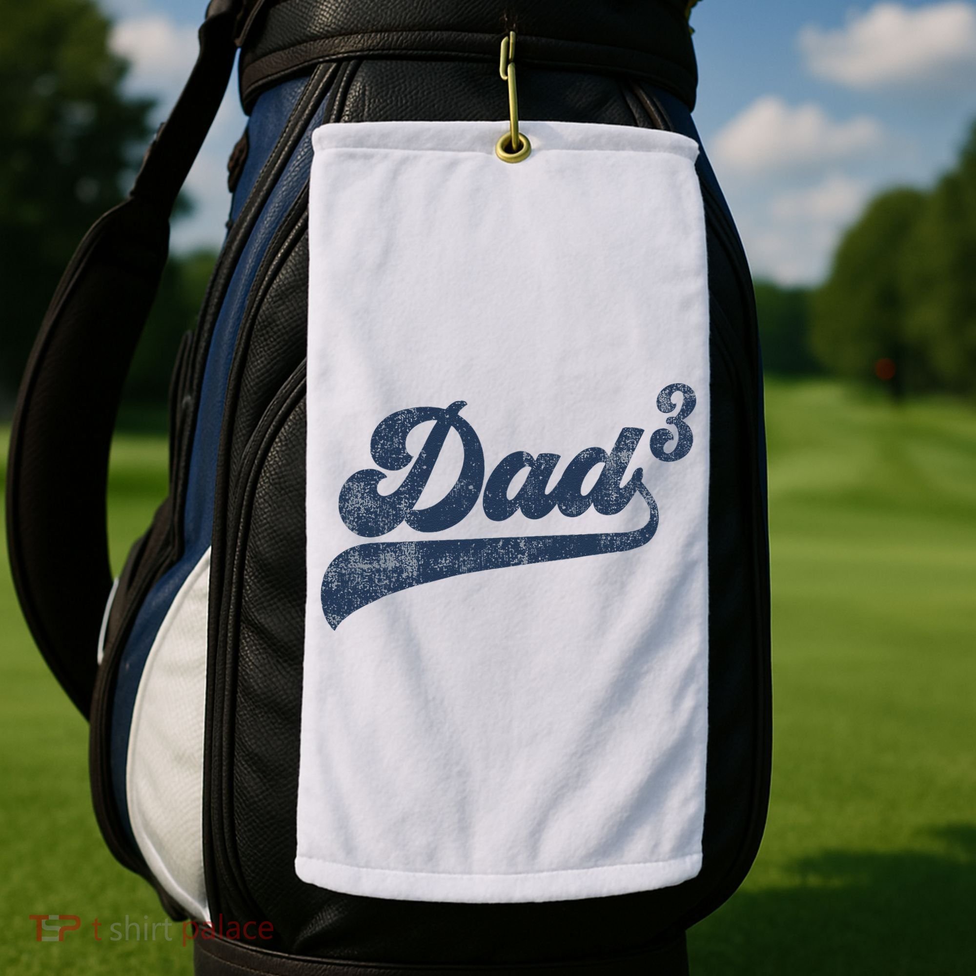 Dad3 Dad Cubed Gifts Father Of Three Daddy 3 Third Time Dad Golf Towel