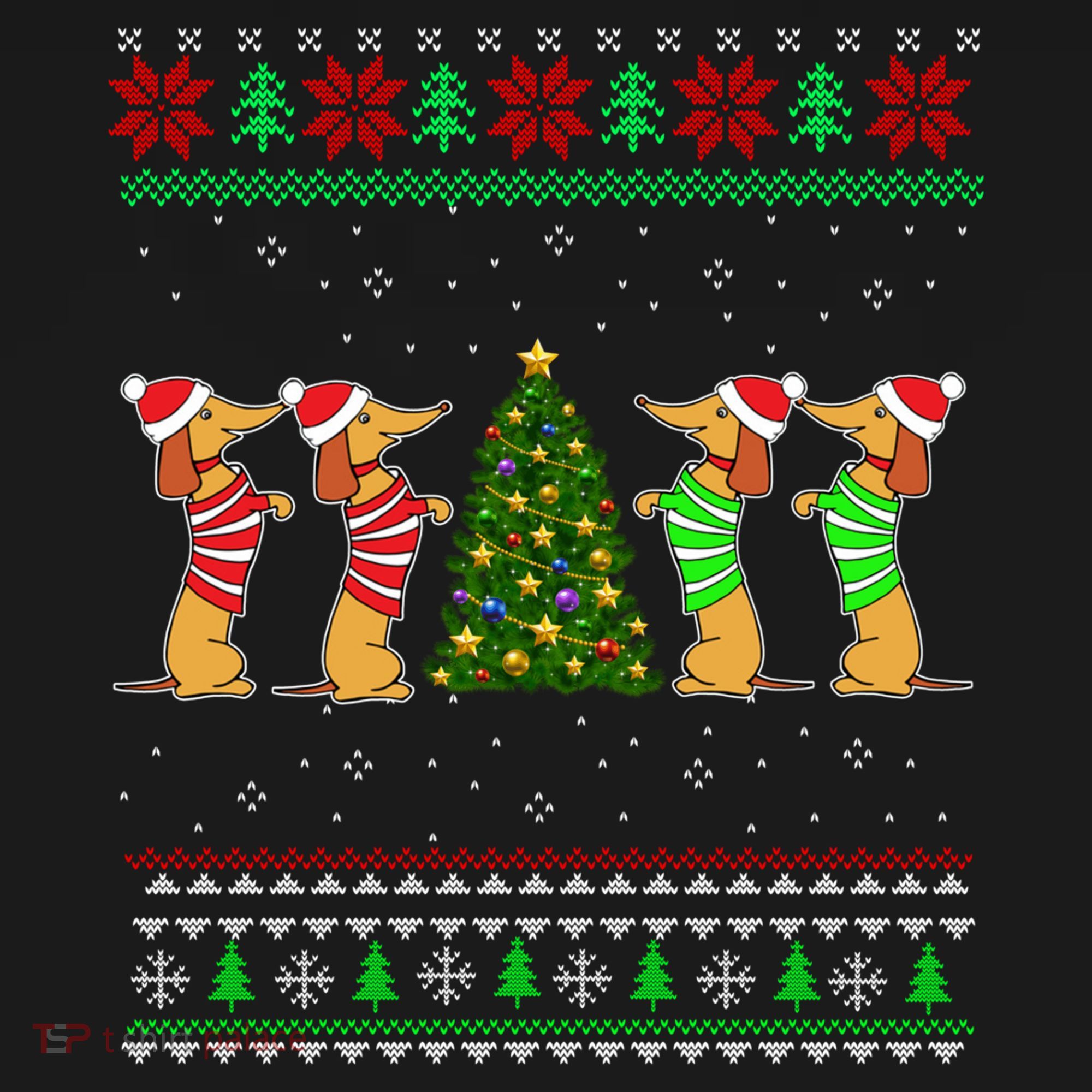 Dachshund Dog Christmas Ugly Sweater Dachshund Xmas Gift Backpack