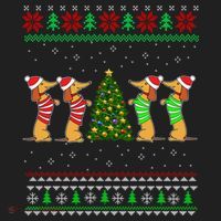 Dachshund Dog Christmas Ugly Sweater Dachshund Xmas Gift Tumbler thumb 3