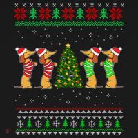 Dachshund Dog Christmas Ugly Sweater Dachshund Xmas Gift Ornament thumb 1