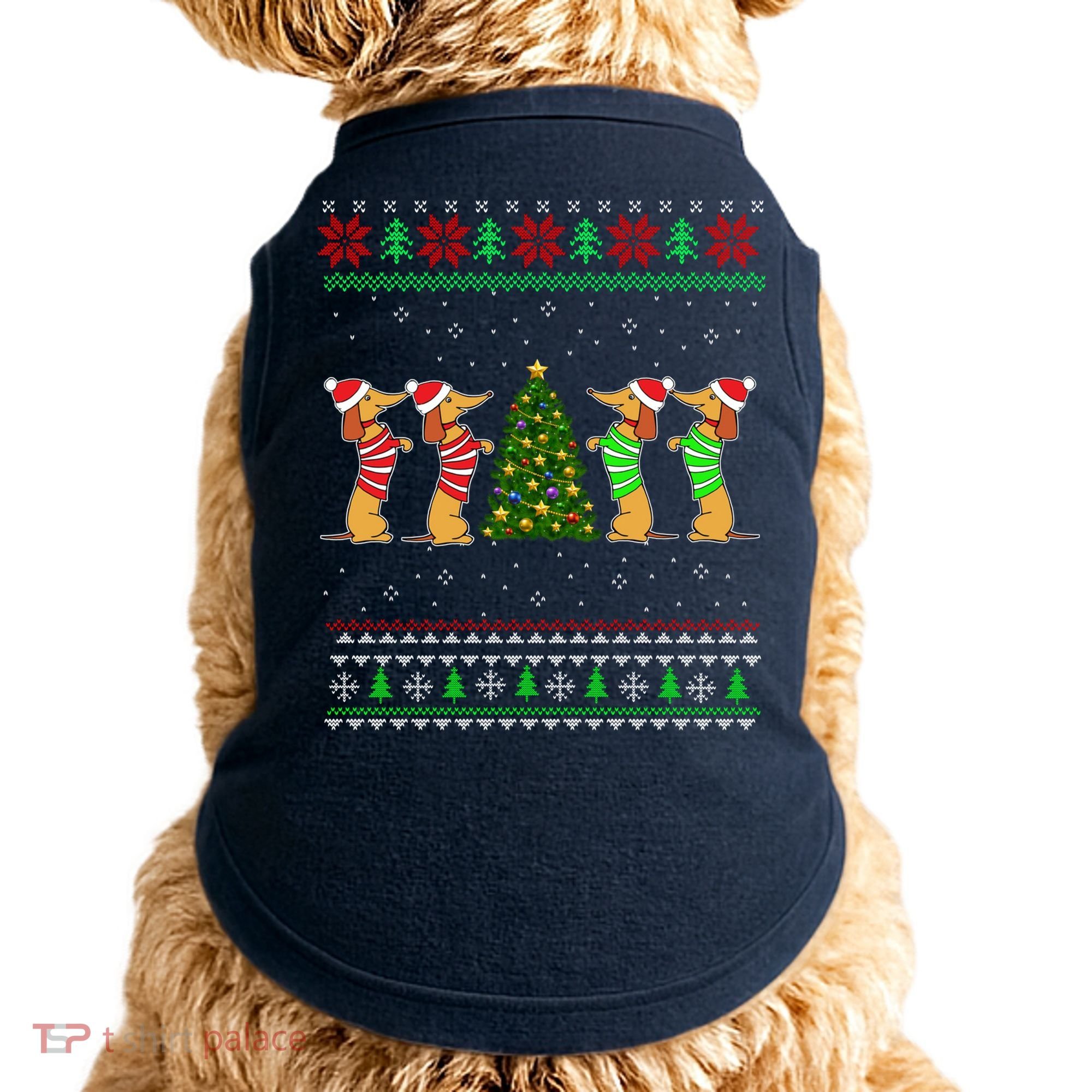 Dachshund Dog Christmas Ugly Sweater Dachshund Xmas Gift Doggie Tank