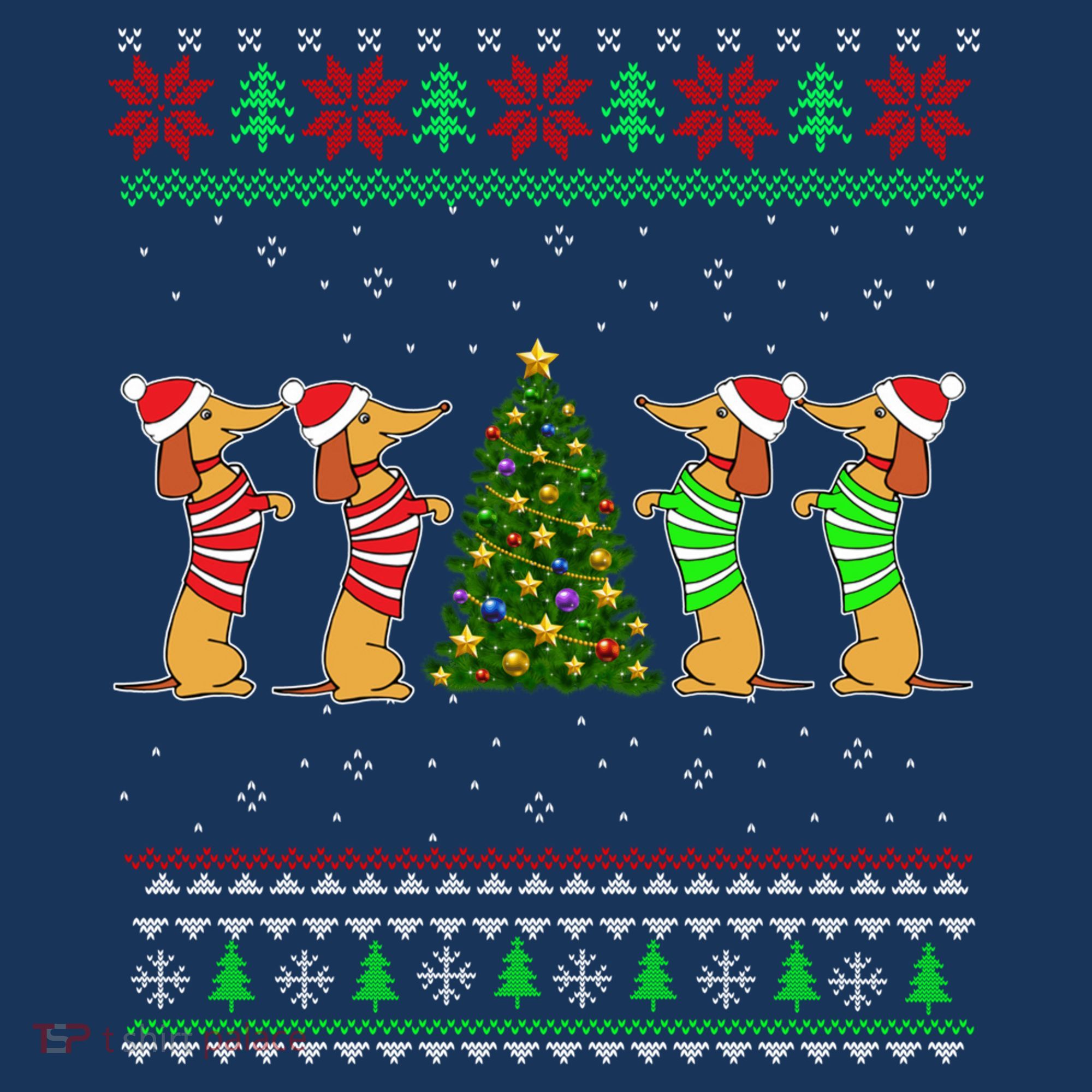 Dachshund Dog Christmas Ugly Sweater Dachshund Xmas Gift Hoodie