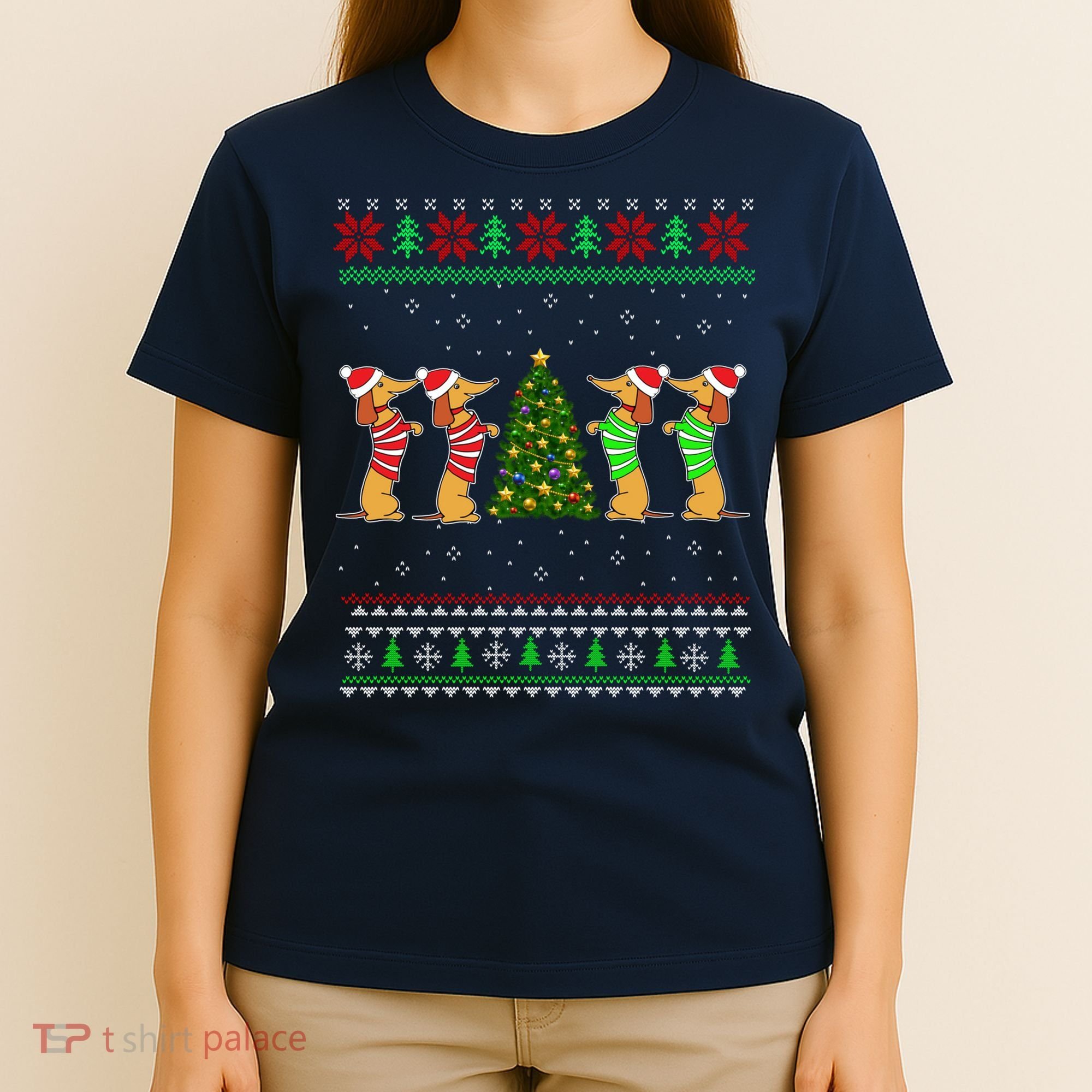Dachshund Dog Christmas Ugly Sweater Dachshund Xmas Gift T-Shirt
