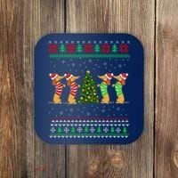 Dachshund Dog Christmas Ugly Sweater Dachshund Xmas Gift Coaster thumb 0