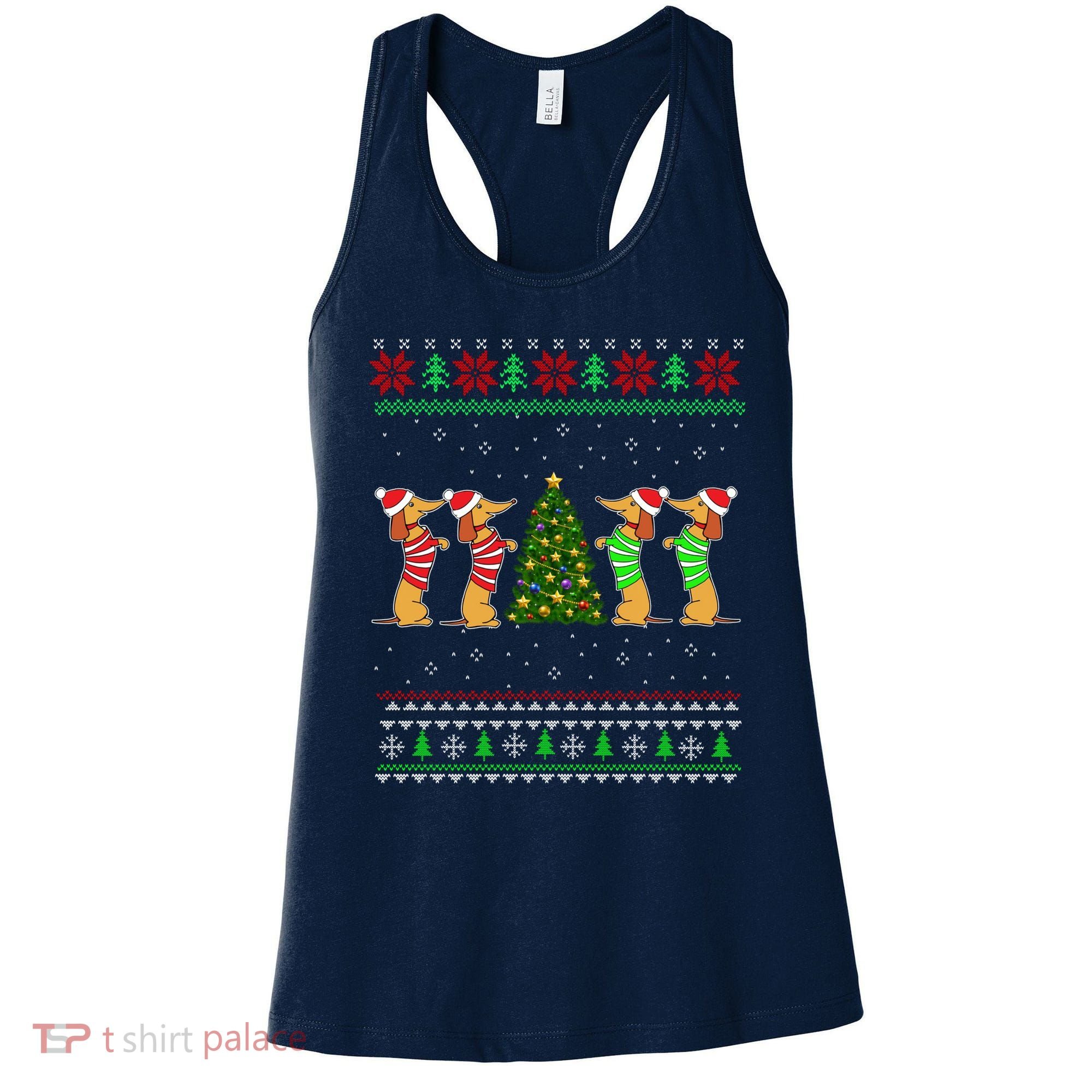 Dachshund Dog Christmas Ugly Sweater Dachshund Xmas Gift Women's Tank Top