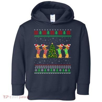 Dachshund Dog Christmas Ugly Sweater Dachshund Xmas Gift Toddler Hoodie