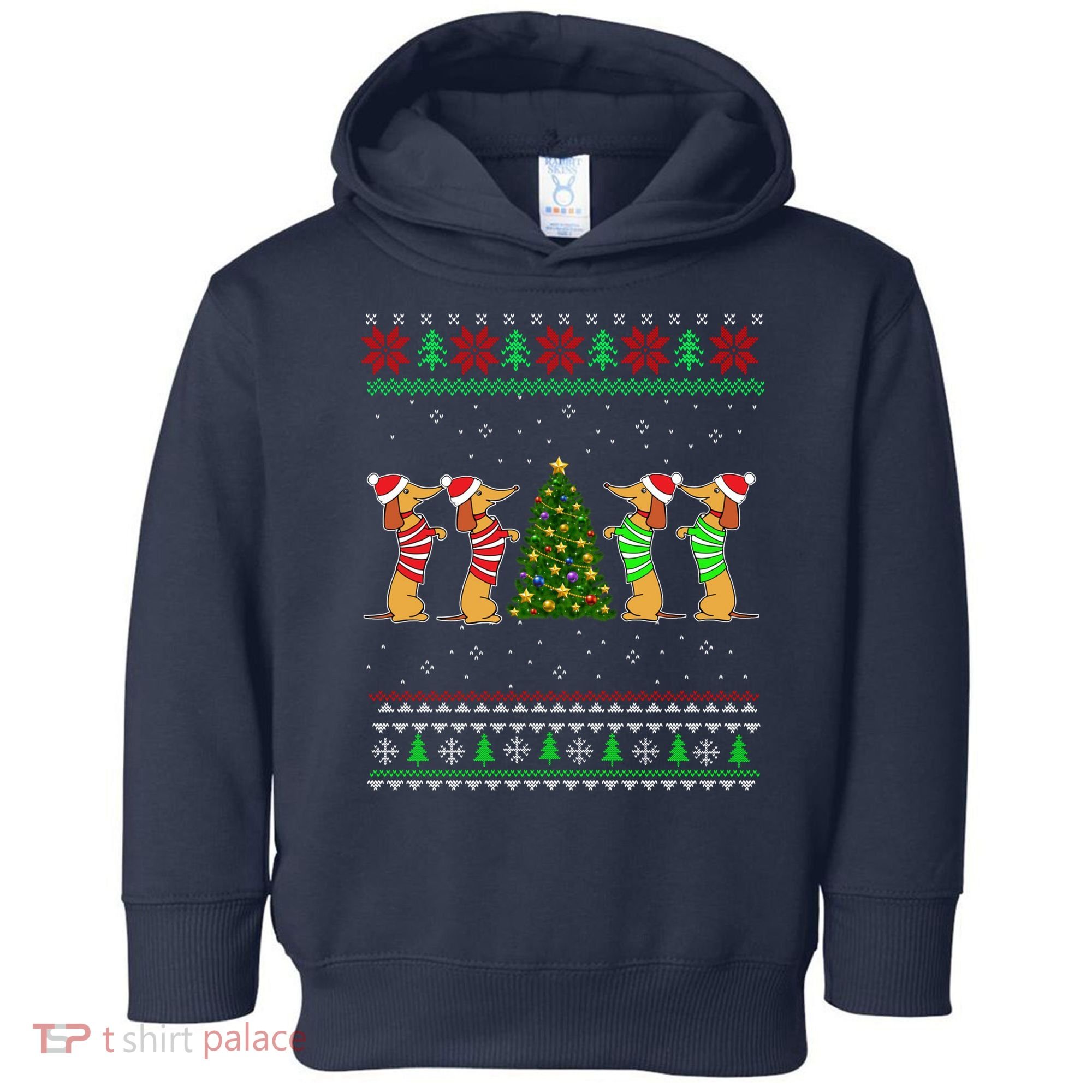 Dachshund Dog Christmas Ugly Sweater Dachshund Xmas Gift Toddler Hoodie