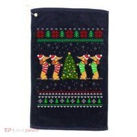 Dachshund Dog Christmas Ugly Sweater Dachshund Xmas Gift Golf Towel thumb 0