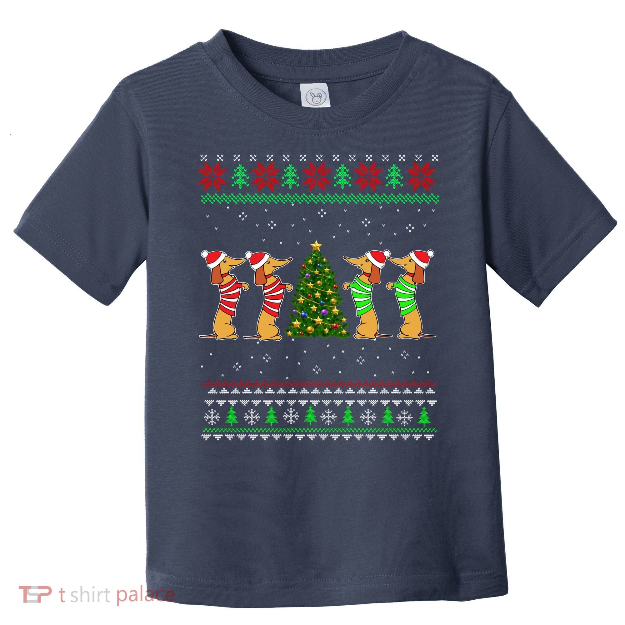 Dachshund Dog Christmas Ugly Sweater Dachshund Xmas Gift Toddler T-Shirt