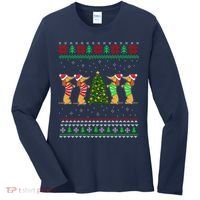 Dachshund Dog Christmas Ugly Sweater Dachshund Xmas Gift Women's Long Sleeve Shirt thumb 0