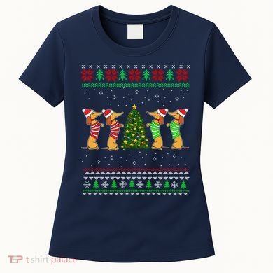 Dachshund Dog Christmas Ugly Sweater Dachshund Xmas Gift Women's T-Shirt