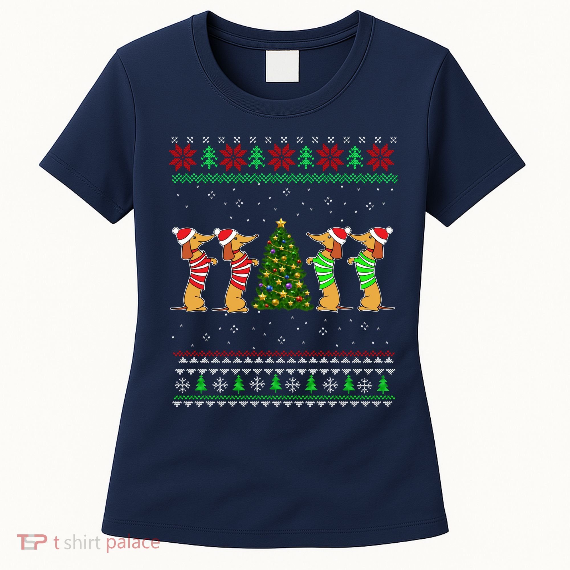 Dachshund Dog Christmas Ugly Sweater Dachshund Xmas Gift Women's T-Shirt