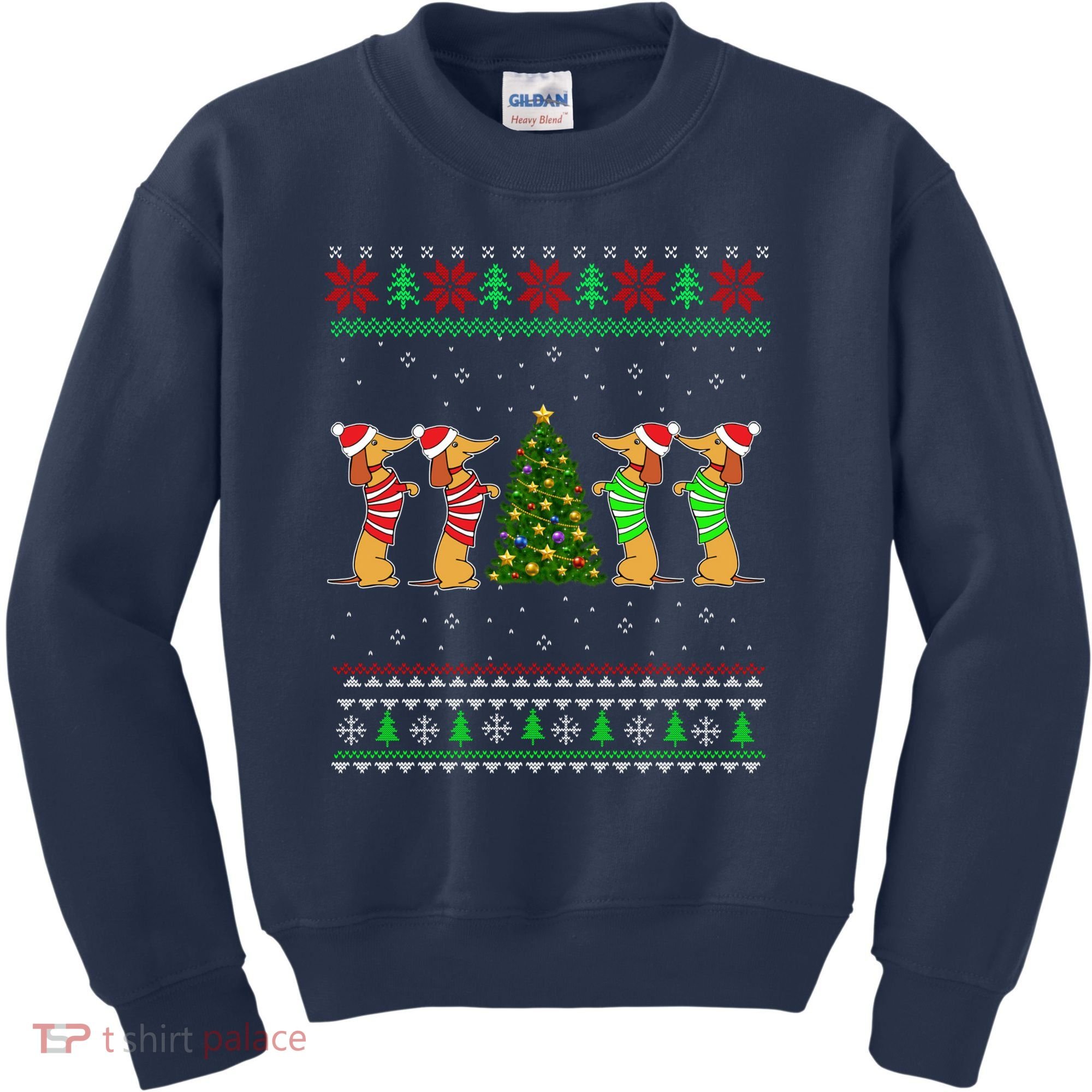 Dachshund Dog Christmas Ugly Sweater Dachshund Xmas Gift Kids Sweatshirt