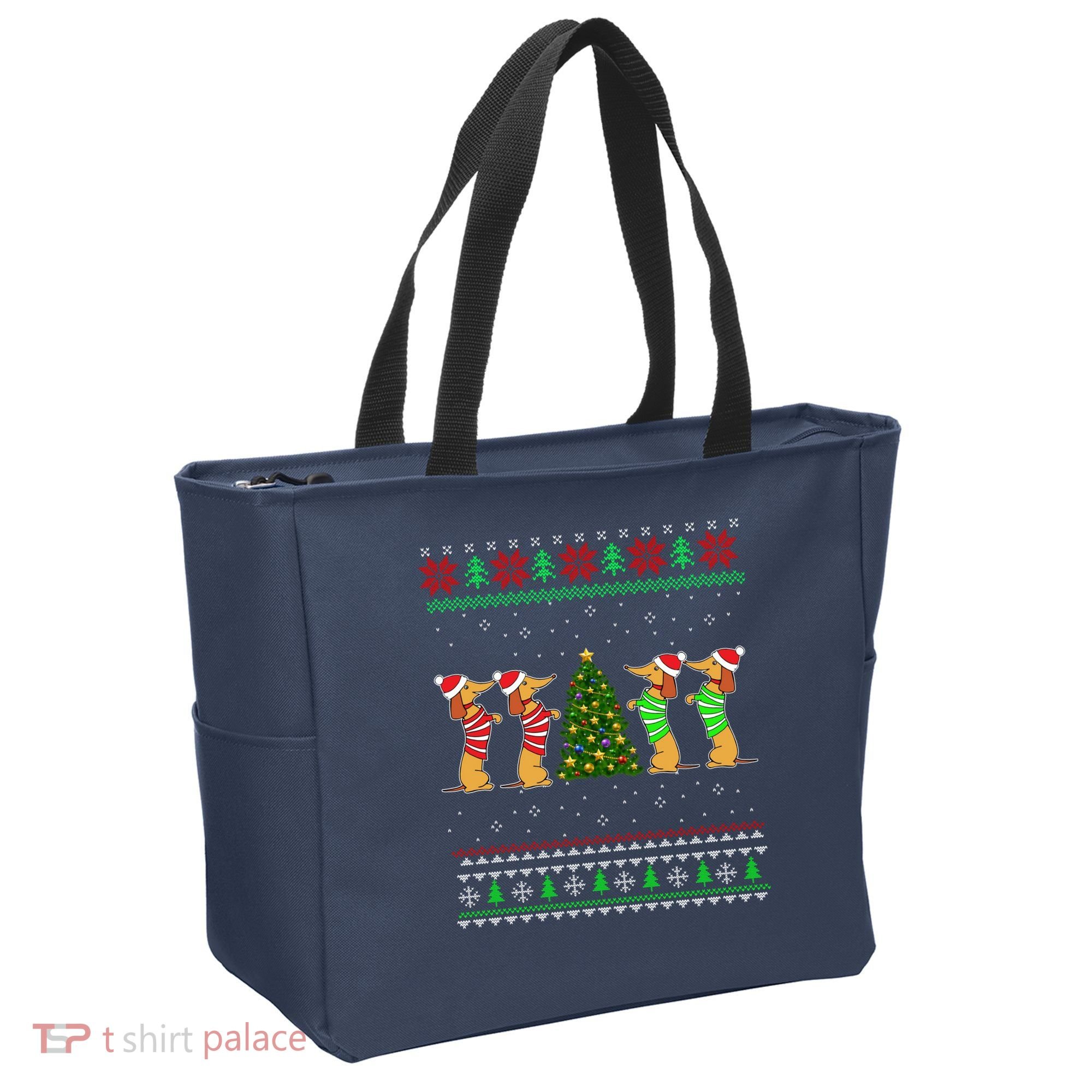 Dachshund Dog Christmas Ugly Sweater Dachshund Xmas Gift Tote Bag