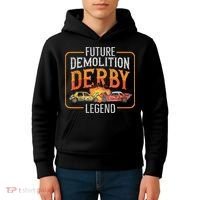 Demolition Derby Cars Quote For A Future Demo Derby Driver Kids Hoodie thumb 4