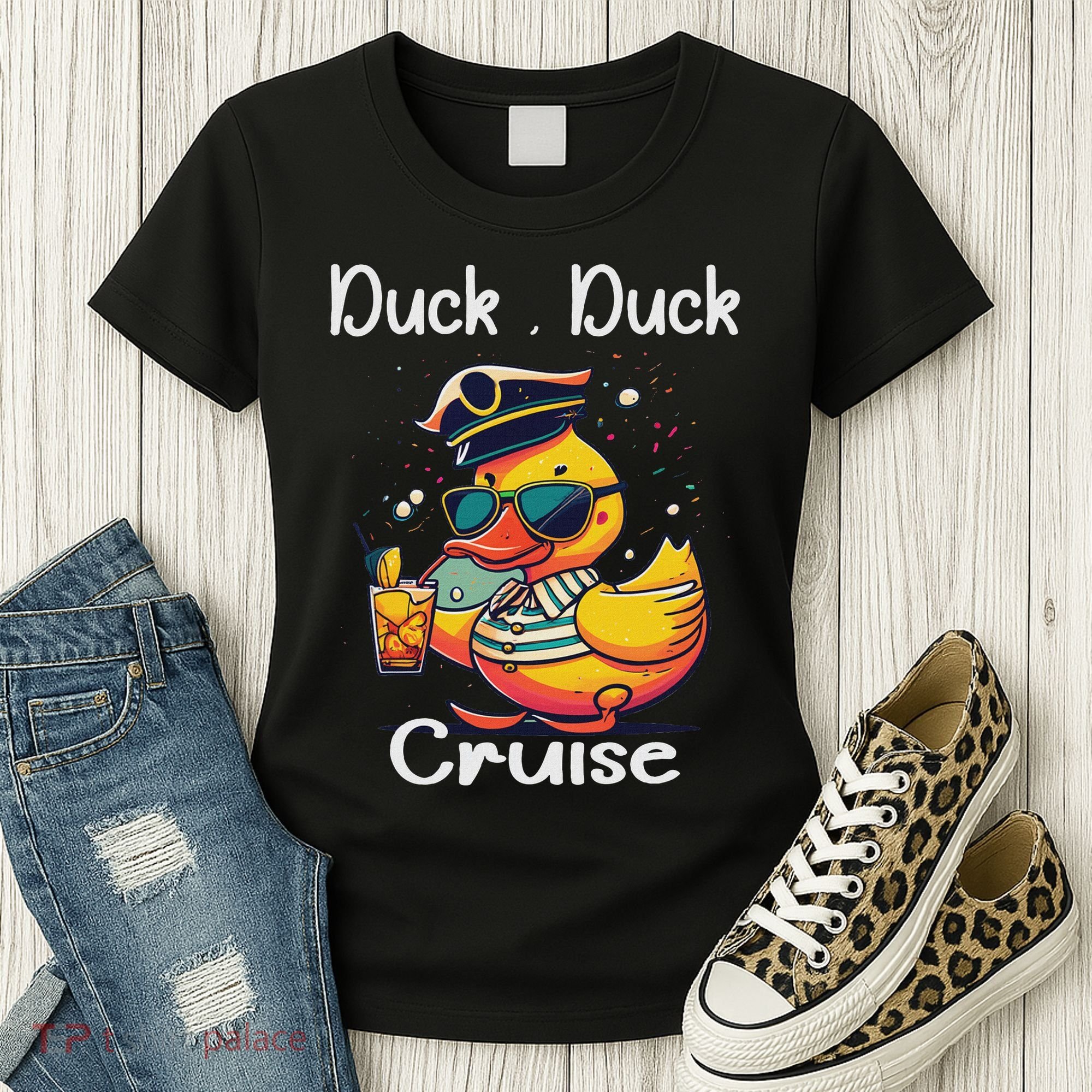 Duck Duck Cruise Funny Family Cruising Matching Squad Women's T-Shirt