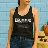 Drummer Definition Drums Drumming Funny Drummer Women's Tank Top thumb 2
