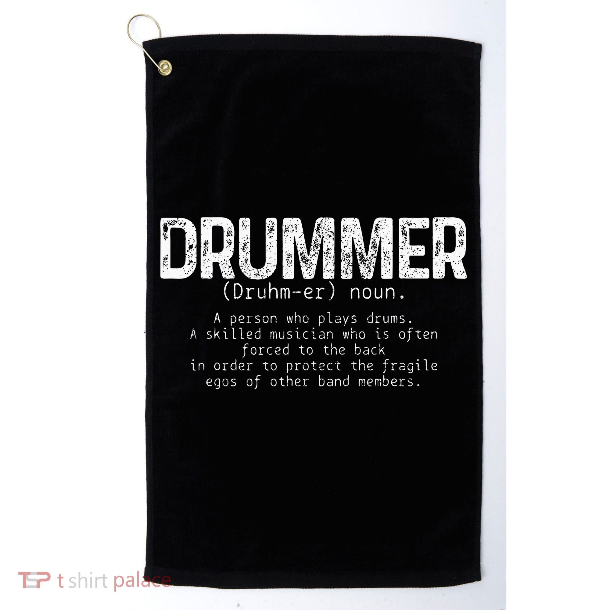 Drummer Definition Drums Drumming Funny Drummer Golf Towel