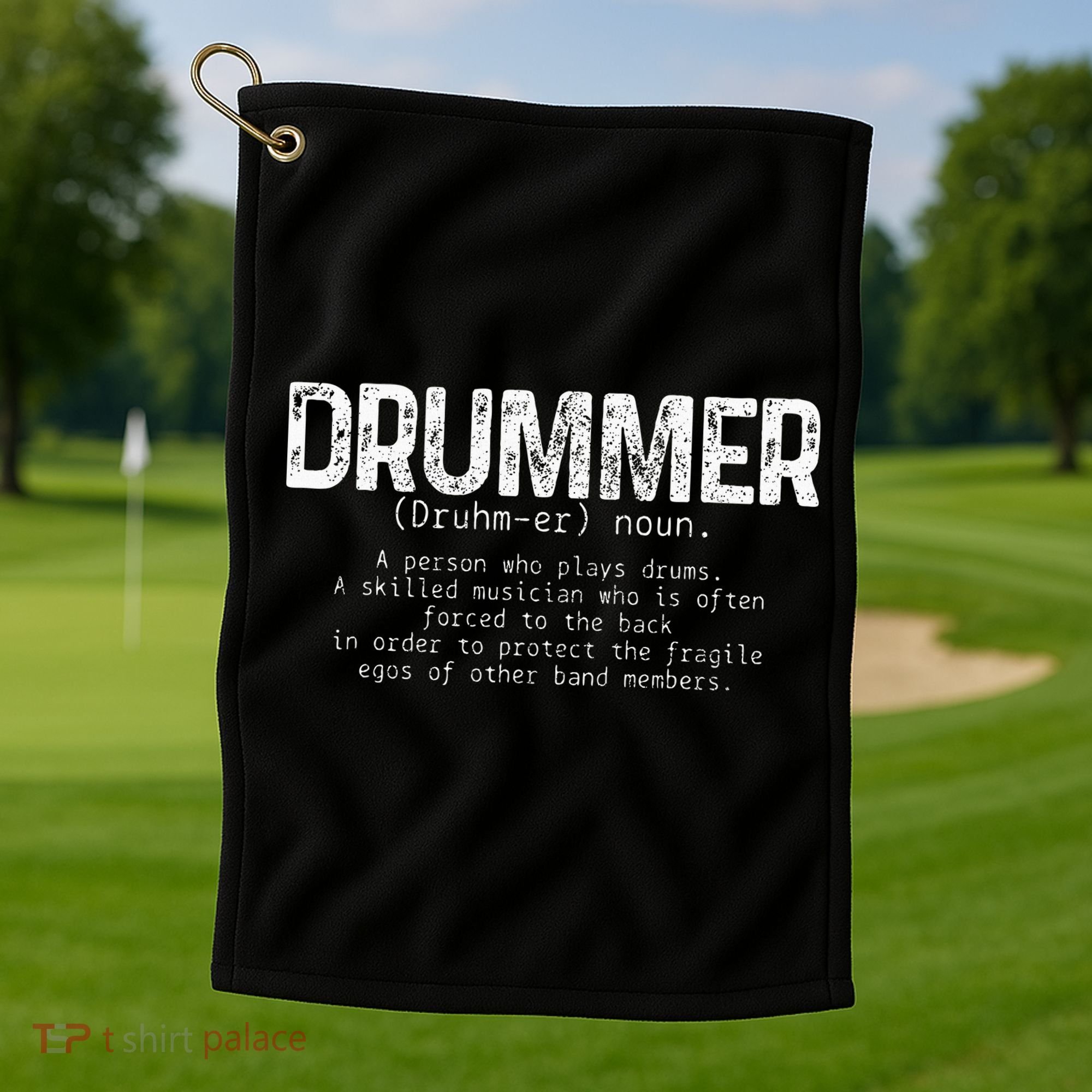 Drummer Definition Drums Drumming Funny Drummer Golf Towel