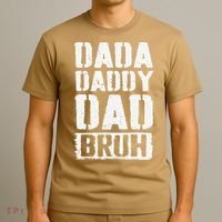 Dada Daddy Dad Bruh Vintage Funny Fathers Day Dad Father T-Shirt thumb 3