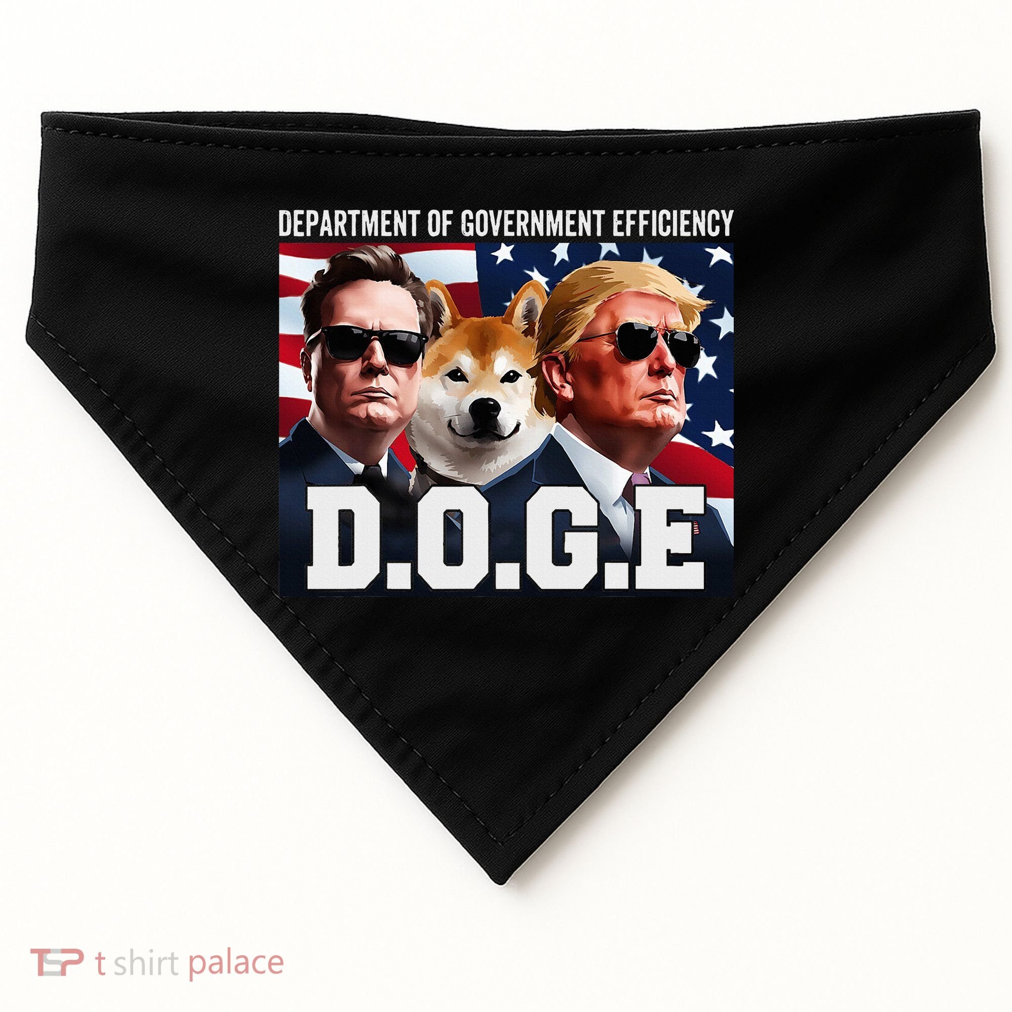 D.O.G.E Doge Department Of Government Efficiency USA-Made Doggie Bandana
