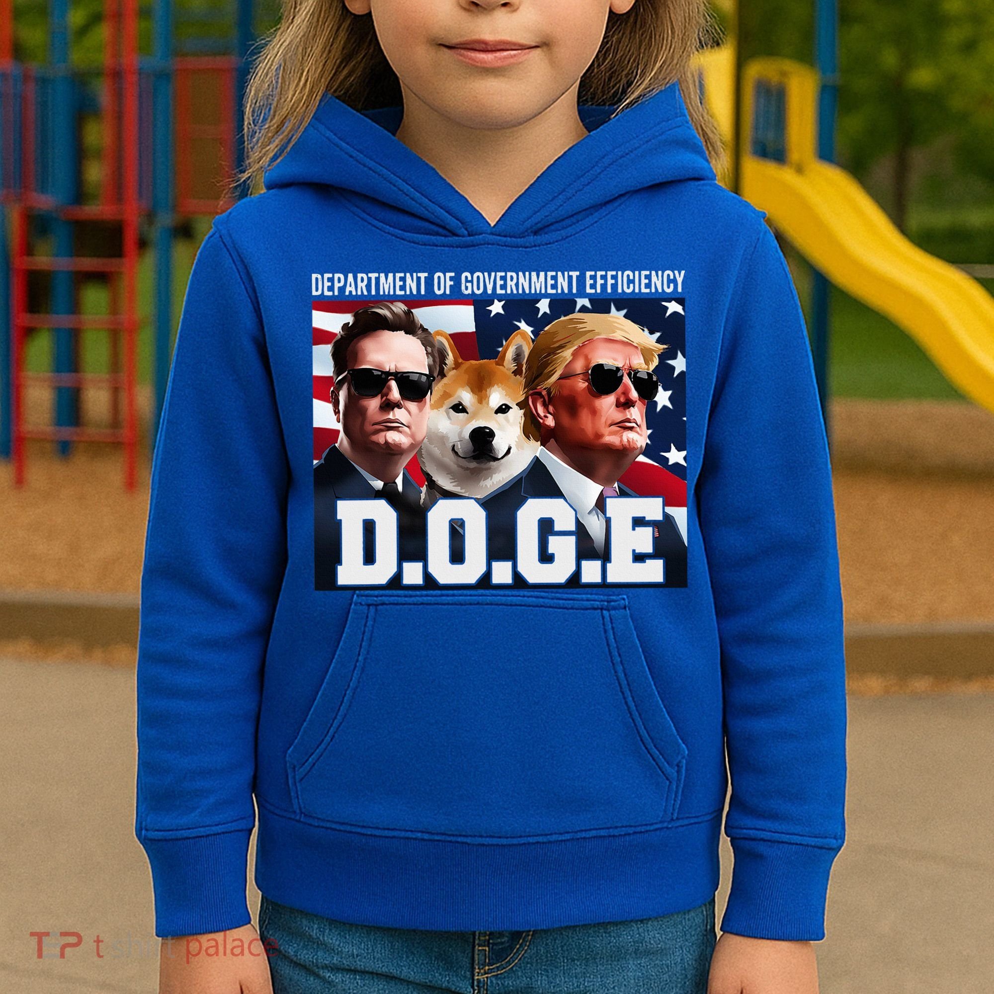 D.O.G.E Doge Department Of Government Efficiency Kids Hoodie