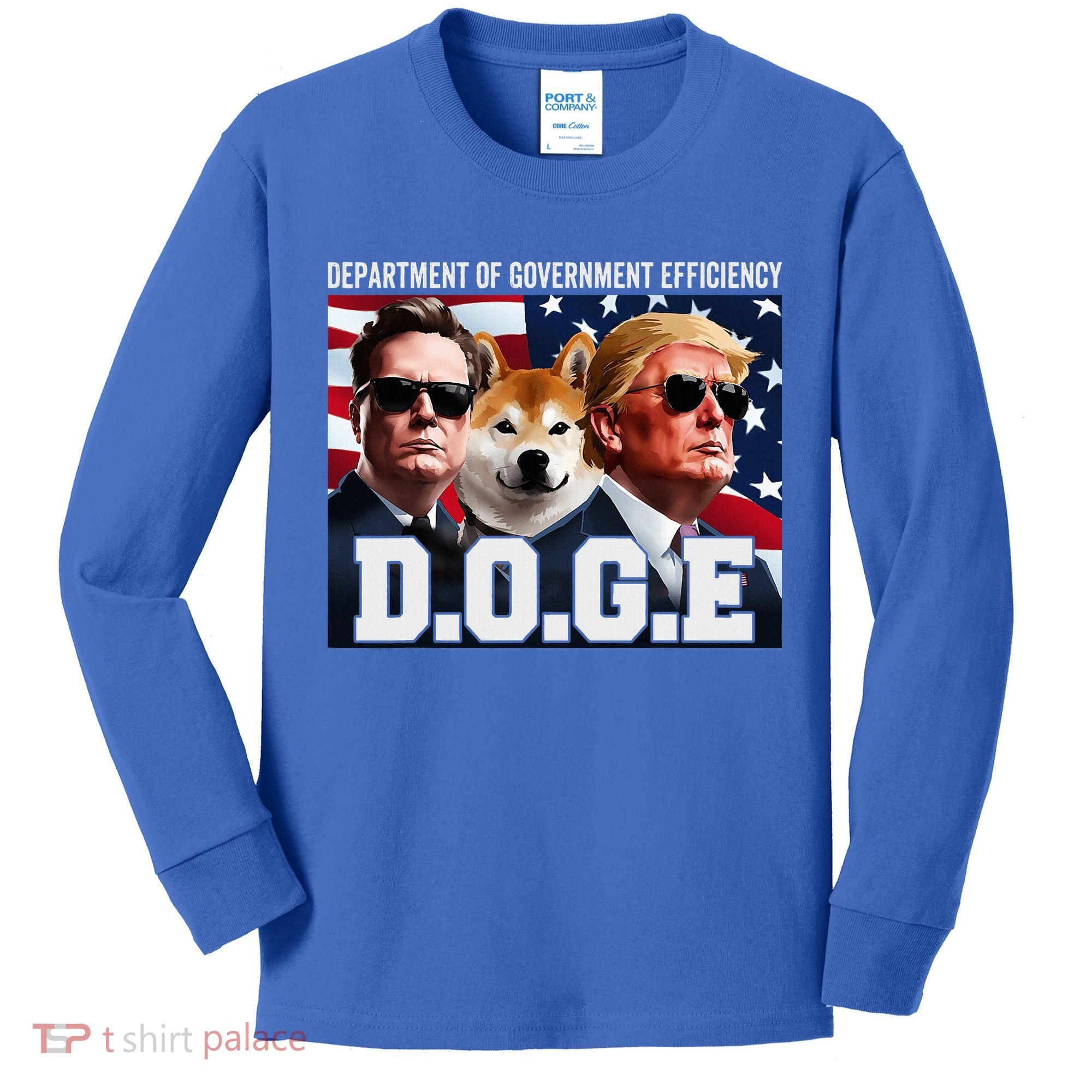D.O.G.E Doge Department Of Government Efficiency Kids Long Sleeve Shirt