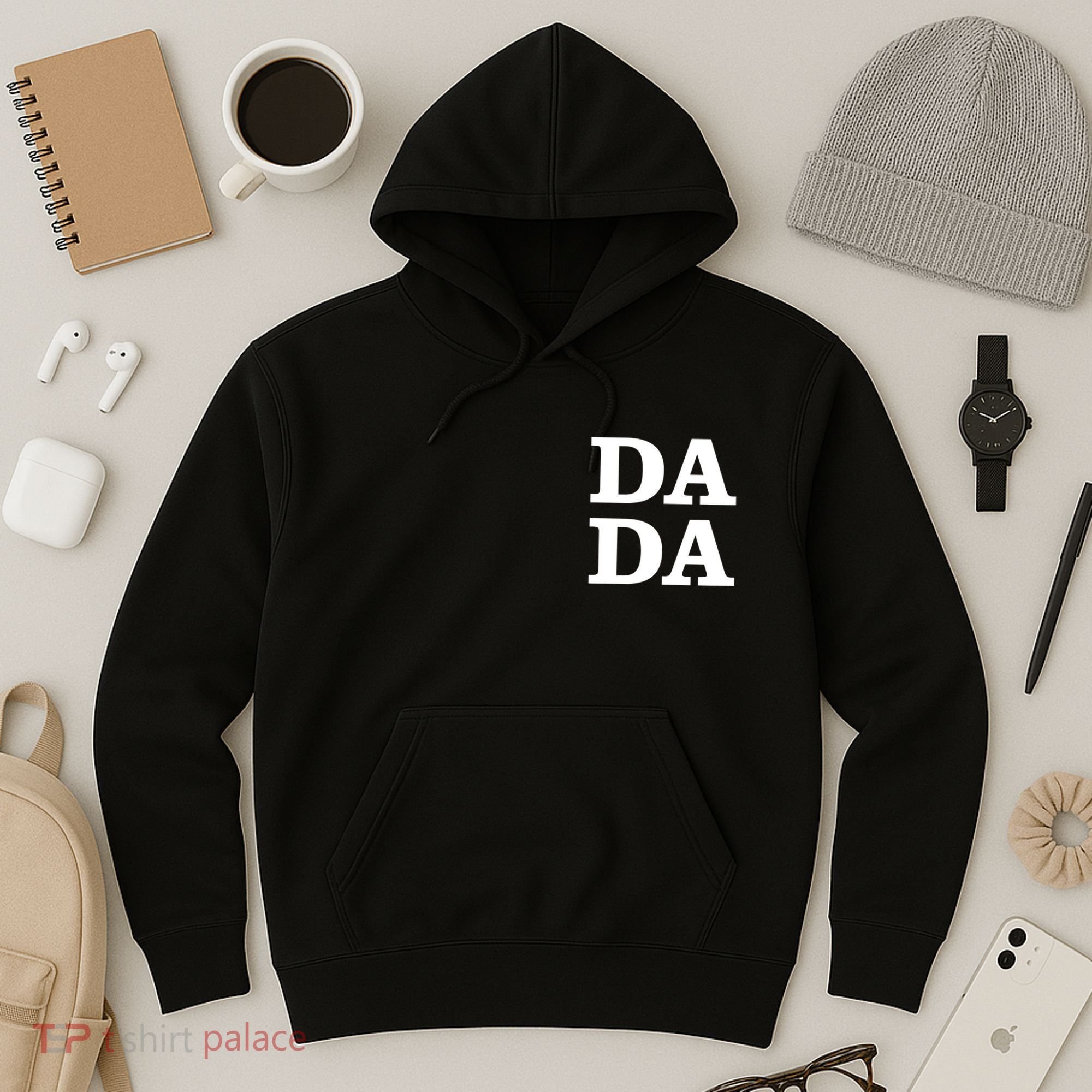 Da Da Dad Pocket Logo Fathers Day Hoodie
