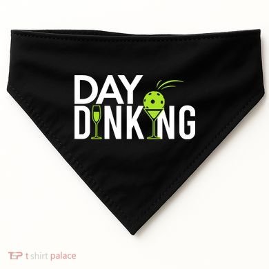 Day Dinking Drinking Pickleball USA-Made Doggie Bandana