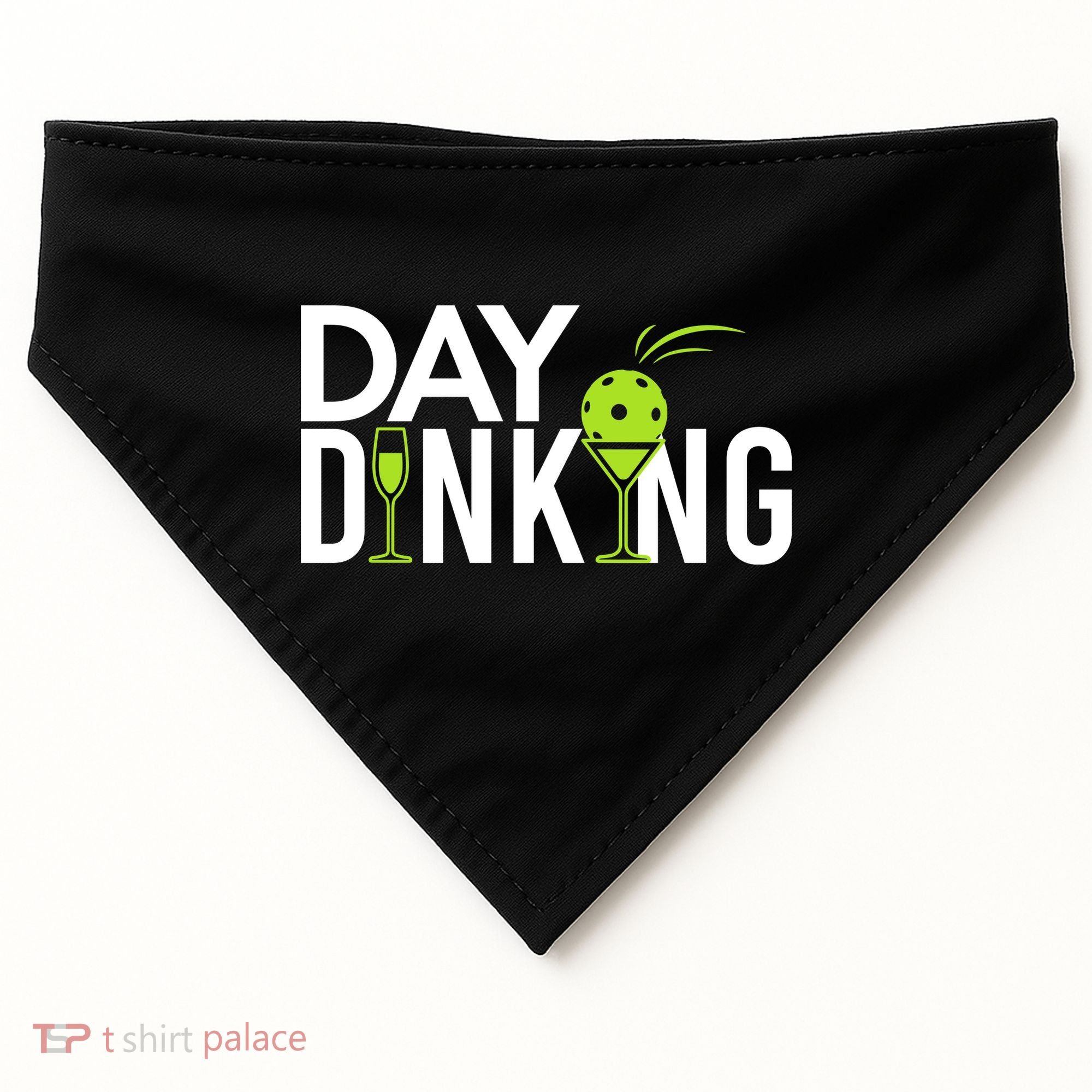 Day Dinking Drinking Pickleball USA-Made Doggie Bandana